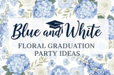 Blue and White Floral Graduation Party Ideas