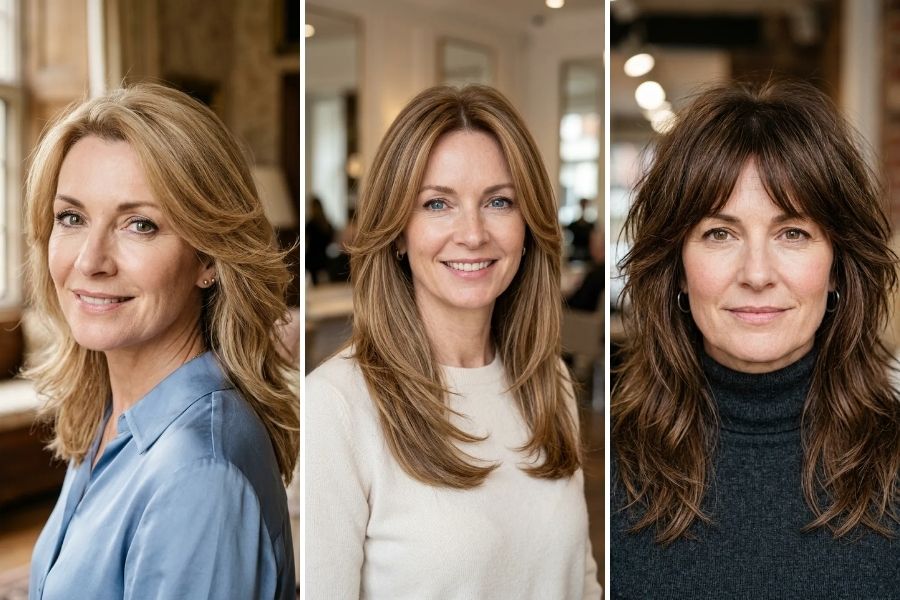 17 Long Layered Hairstyles for Women Over 50