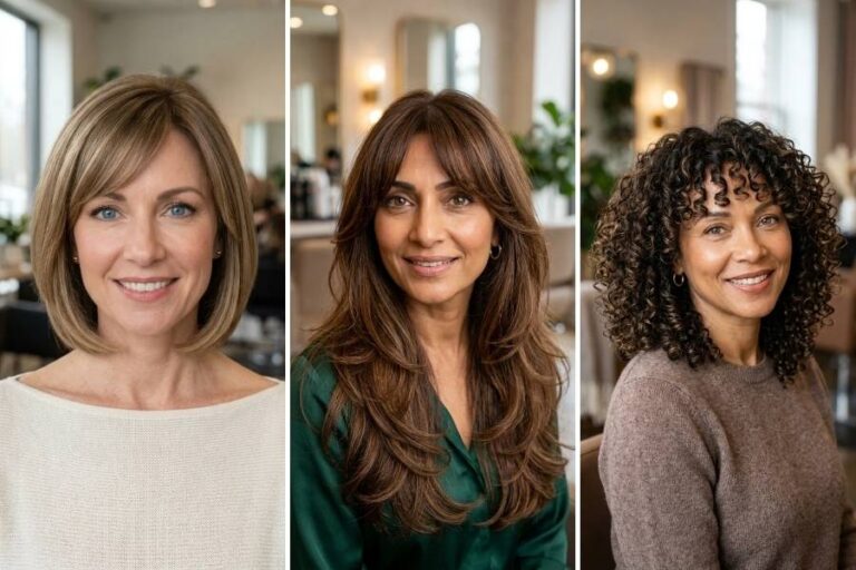 12 Hairstyles for Women Over 40 With Bangs
